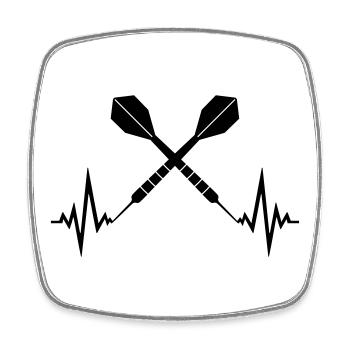 logo cool frequenz herzschlag puls text spielen da - Viereckiger Kühlschrankmagnet - Weiß - Vorne