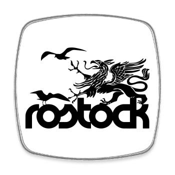 Rostock - Griffin and Seagulls - Square fridge magnet - white - Front