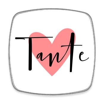 Cadeau d'amour tante coeur marraine - Magnet carré - blanc - Devant