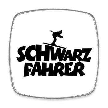Schwarzfahrer Skifahrer Wintersport - Viereckiger Kühlschrankmagnet - Weiß - Vorne