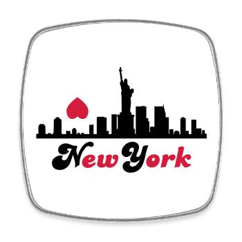 new york - Viereckiger Kühlschrankmagnet - Weiß - Vorne