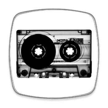 Cassette Audio Vintage Design - Square fridge magnet - white - Front
