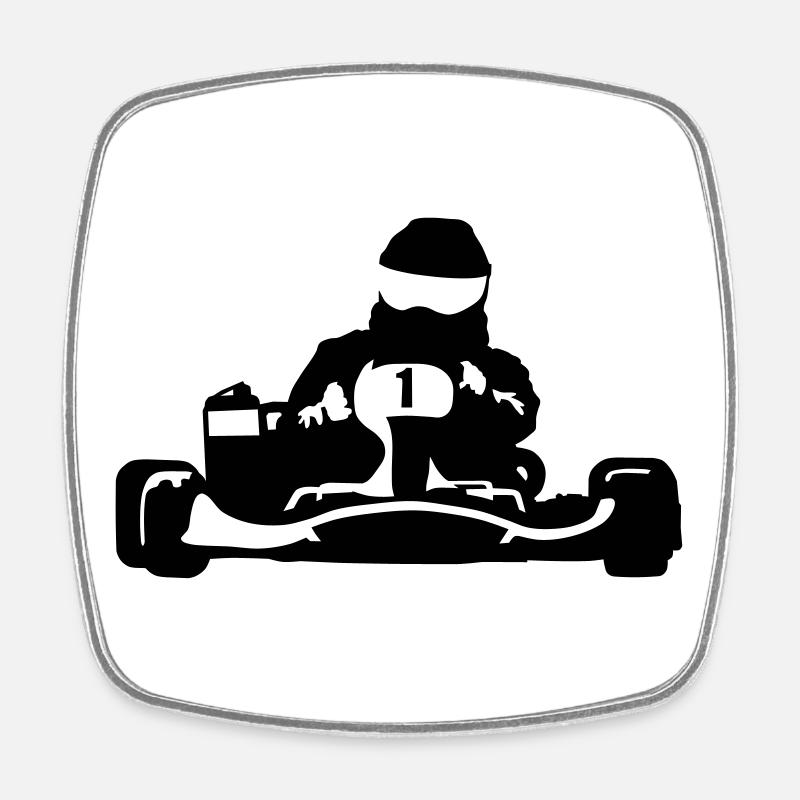 karting - Square fridge magnet - white