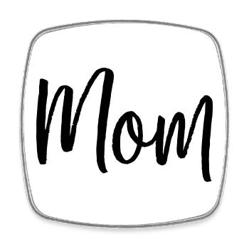Mom family parents love typography gift - Square fridge magnet - white - Front