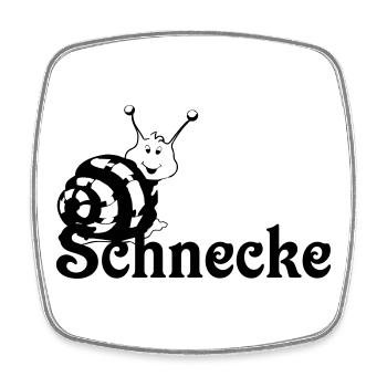 Schnecke - Viereckiger Kühlschrankmagnet - Weiß - Vorne