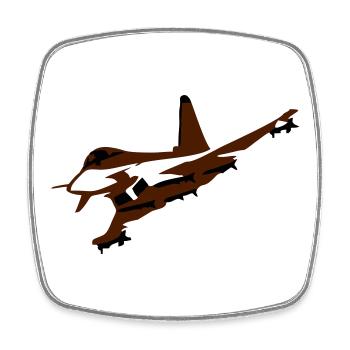 fighter_vektor 2farbig - Viereckiger Kühlschrankmagnet - Weiß - Vorne
