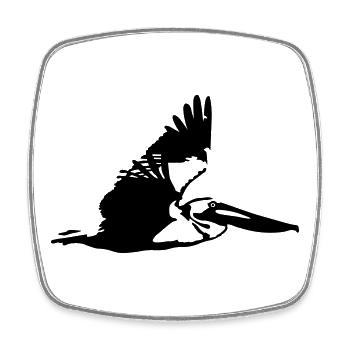 pelican - Magnet carré - blanc - Devant