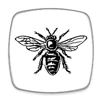 Abeille - Magnet carré - blanc - Devant