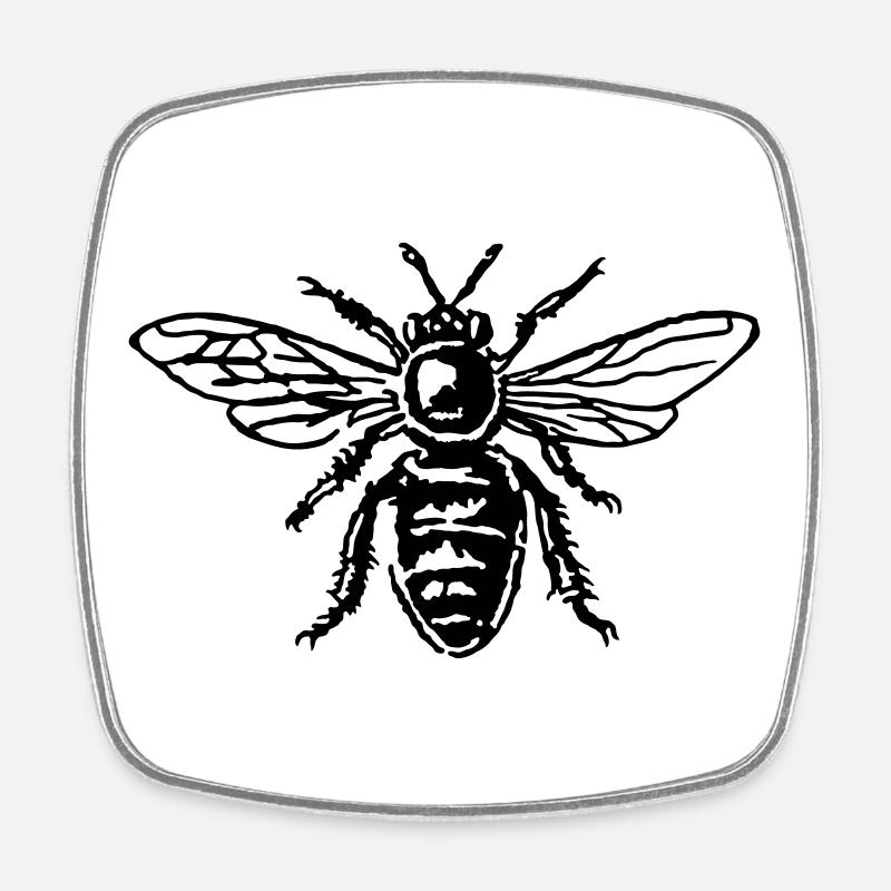 Abeille - Magnet carré - blanc