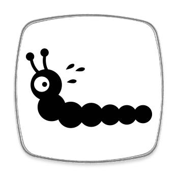 Angstschwitzender Wurm - Viereckiger Kühlschrankmagnet - Weiß - Vorne