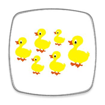 canard - Magnet carré - blanc - Devant