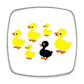 canard - Magnet carré - blanc - Devant