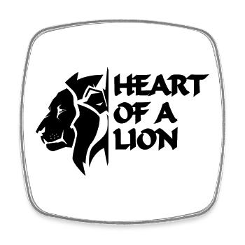 Lionheart Lion motivation logo icône icône graphique - Magnet carré - blanc - Devant