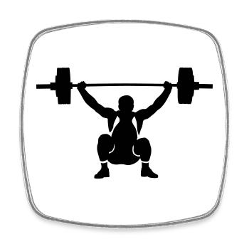 weightlifter - Square fridge magnet - white - Front