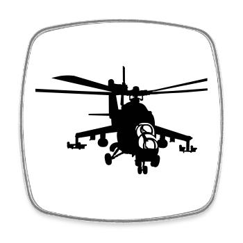 Hubschrauber Mi-24 - Viereckiger Kühlschrankmagnet - Weiß - Vorne