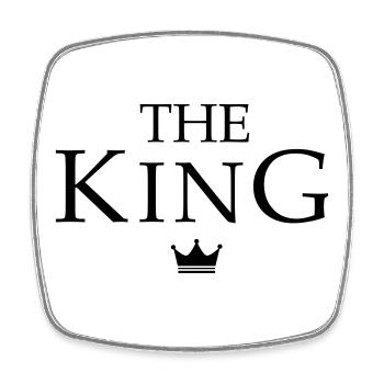 King Queen partner look - Square fridge magnet - white - Front