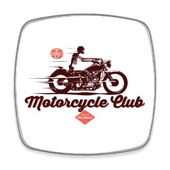 motorcycle club - Square fridge magnet - white - Front