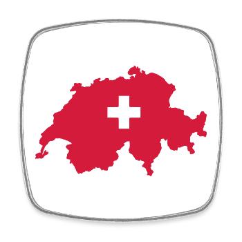 Schweiz - Viereckiger Kühlschrankmagnet - Weiß - Vorne