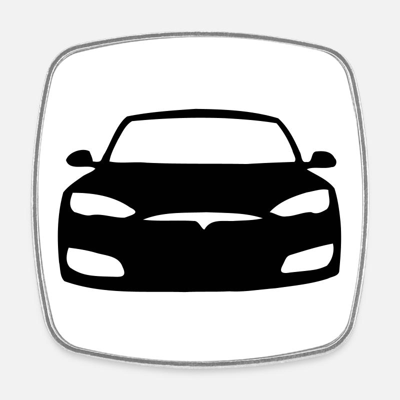 Model S icon - Square fridge magnet - white