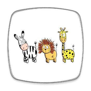 Happy Wildtiere Comic I Beste Freunde Tiere - Viereckiger Kühlschrankmagnet - Weiß - Vorne