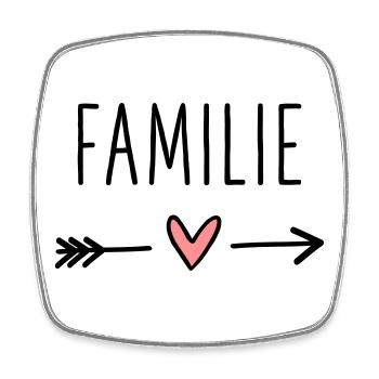 Familie Herz Pfeil Liebe Amor Zusammenhalt - Viereckiger Kühlschrankmagnet - Weiß - Vorne