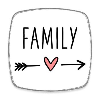 Family Herz Pfeil Liebe Amor Zusammenhalt - Viereckiger Kühlschrankmagnet - Weiß - Vorne