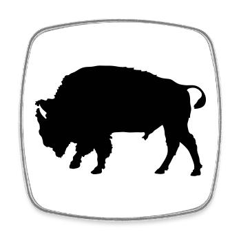 Bison - Viereckiger Kühlschrankmagnet - Weiß - Vorne