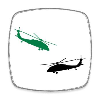 hélicoptère - Magnet carré - blanc - Devant