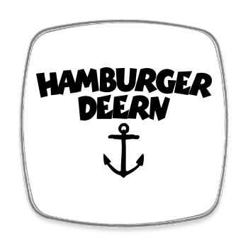 Hamburger Deern - Viereckiger Kühlschrankmagnet - Weiß - Vorne