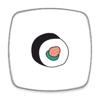 Maki roll - Square fridge magnet - white - Front