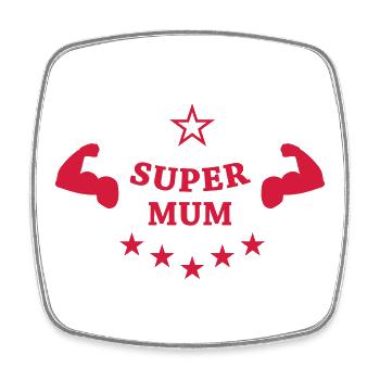 Super Mum ! - Viereckiger Kühlschrankmagnet - Weiß - Vorne
