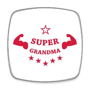 Super Grandma - Viereckiger Kühlschrankmagnet - Weiß - Vorne