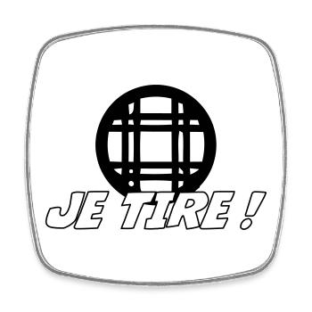 Pétanque - Magnet carré - blanc - Devant