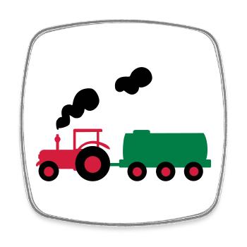 tracteur - Magnet carré - blanc - Devant