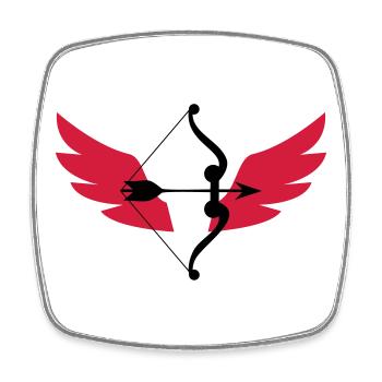 Archery / Bogenschießen / Tir à l'arc - Magnet carré - blanc - Devant