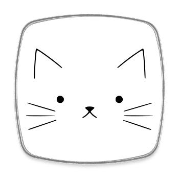 Katze | Cat - Viereckiger Kühlschrankmagnet - Weiß - Vorne