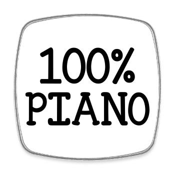 100% Piano - Square fridge magnet - white - Front