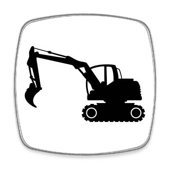 excavator - Square fridge magnet - white - Front