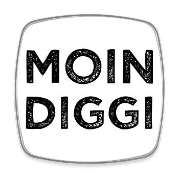 Moin Diggi Hamburg Nordsee Geschenk - Viereckiger Kühlschrankmagnet - Weiß - Vorne
