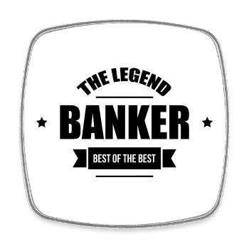Banker - Viereckiger Kühlschrankmagnet - Weiß - Vorne