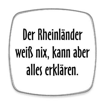 Der Rheinländer - Versuch einer Typologie - Viereckiger Kühlschrankmagnet - Weiß - Vorne