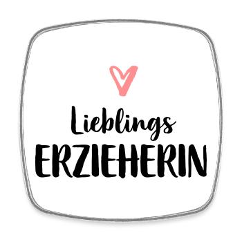 Lieblings Erzieherin Herz Geschenk Kindergarten - Viereckiger Kühlschrankmagnet - Weiß - Vorne