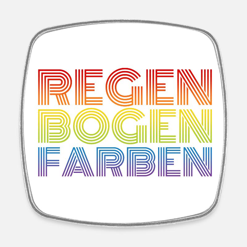 LGBT Regenbogenfarben Regenbogen Farben CSD Pride - Viereckiger Kühlschrankmagnet - Weiß