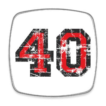 Number 40 Forty 40th Birthday Design (EU) - Square fridge magnet - white - Front