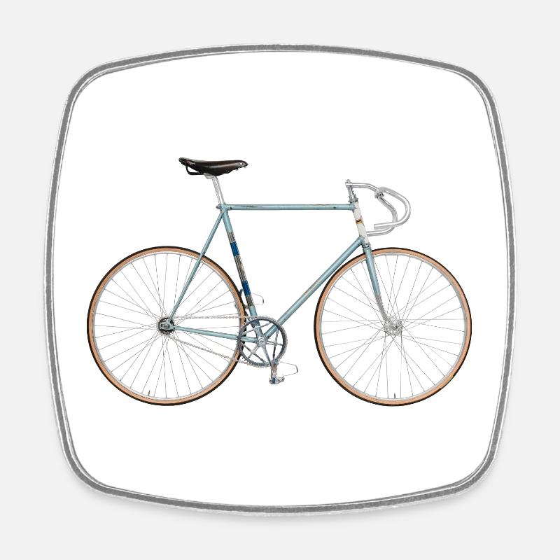 fixed gear bike - Square fridge magnet - white