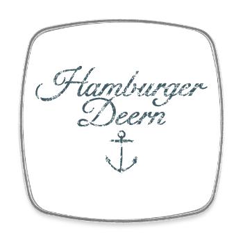Hamburger Deern Classic Anker Hamburg - Viereckiger Kühlschrankmagnet - Weiß - Vorne