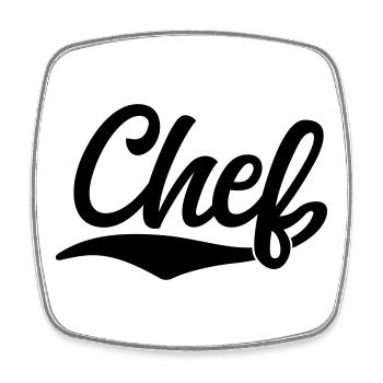 Chef - Viereckiger Kühlschrankmagnet - Weiß - Vorne