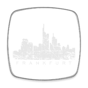 Frankfurter Skyline (Vintage Weiß) Frankfurt - Viereckiger Kühlschrankmagnet - Weiß - Vorne