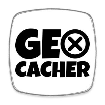 geocacher gps natur - Viereckiger Kühlschrankmagnet - Weiß - Vorne