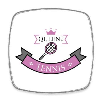 Reine du tennis - Magnet carré - blanc - Devant